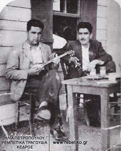 Ο Μουφλουζέλης με κάποιον φίλο (Μυτιλήνη, 1938)